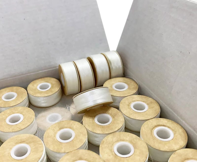 HimaPro 144 White Prewound Bobbins for Embroidery Machines Size L (SA155) Cardboard Sided Good for Brother, Babylock, Janome, Bernina, Husqvarna, Pfaff Embroidery Machines Etc (White) - 60 Weight - Image 5